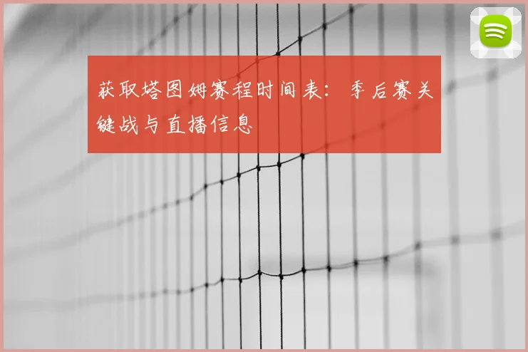 获取塔图姆赛程时间表：季后赛关键战与直播信息